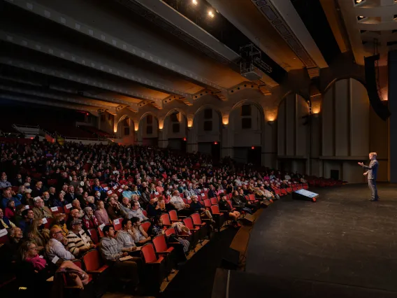 Sam Gralla speaking at the College of Science Lecture Series “Surprise Twists That Transformed Science”