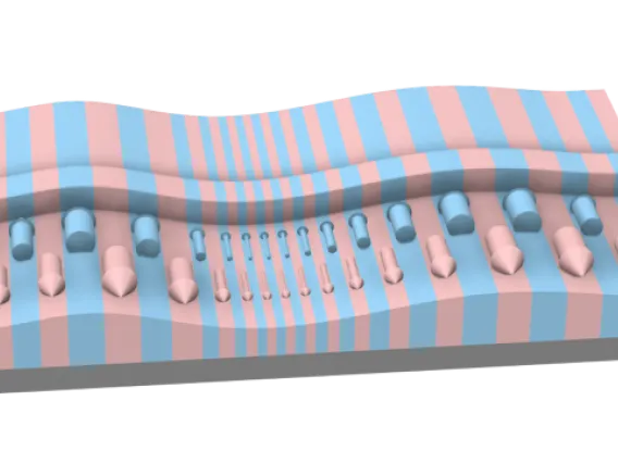 Device schematic showing the change of poling periods depending on local structure variations