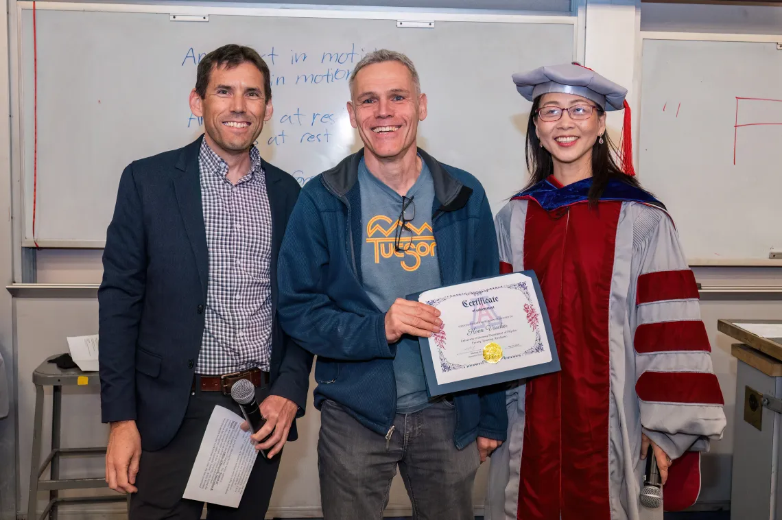 Koen Visscher (center) with Brian LeRoy and Shufang Su