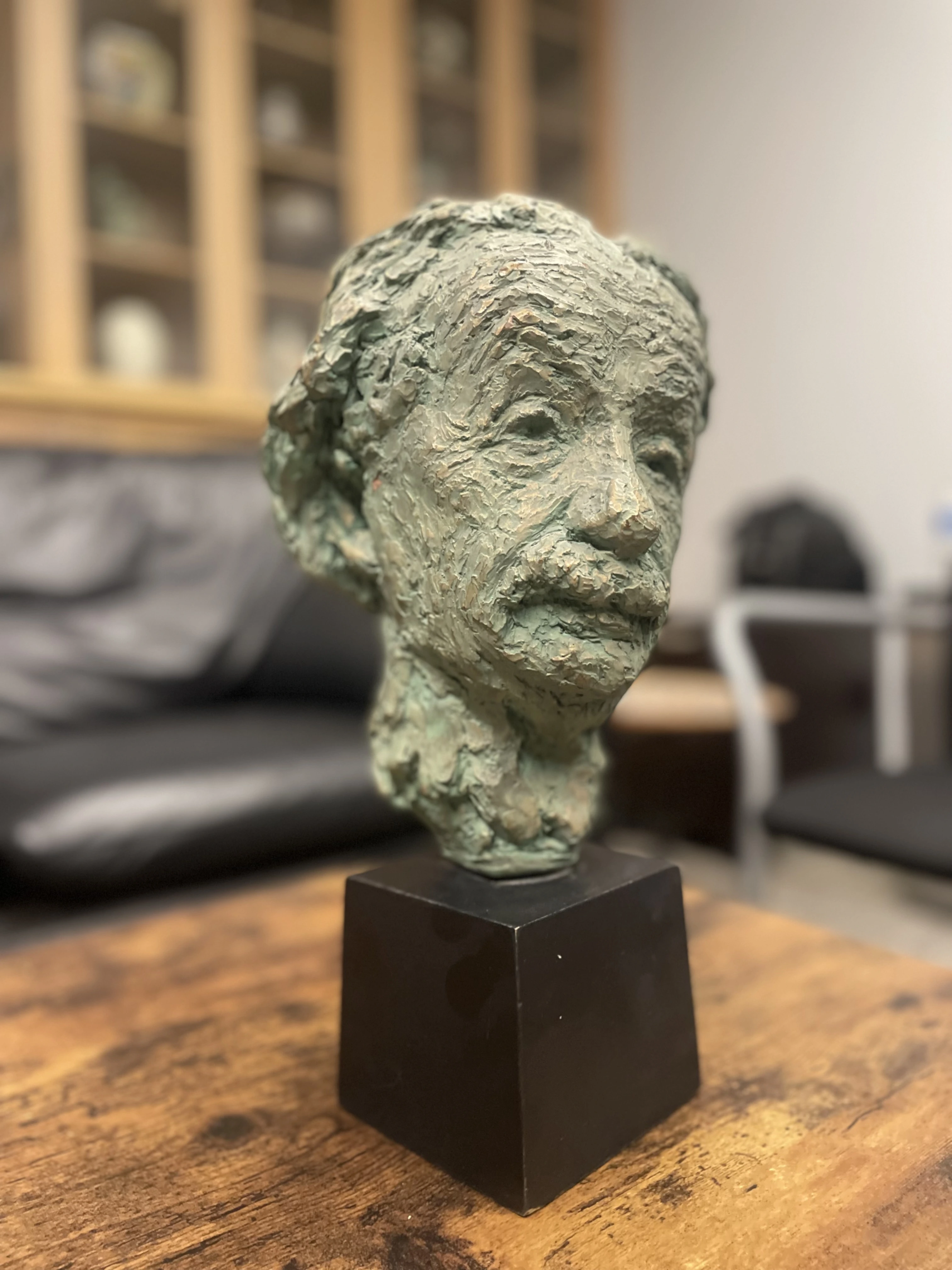 Bust of Einstein donated to the physics deparment on behalf of Bruce